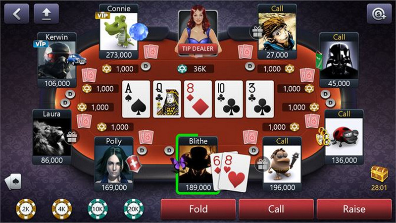 Diễn biến đầy đủ của một ván chơi Poker online tại loto188